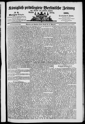 Königlich privilegirte Berlinische Zeitung von Staats- und gelehrten Sachen on Jan 6, 1884