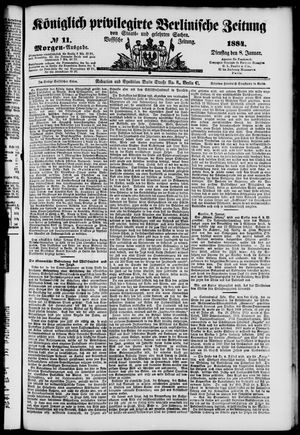 Königlich privilegirte Berlinische Zeitung von Staats- und gelehrten Sachen on Jan 8, 1884