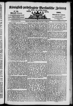 Königlich privilegirte Berlinische Zeitung von Staats- und gelehrten Sachen vom 09.01.1884