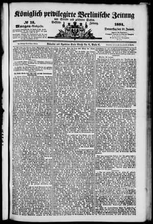 Königlich privilegirte Berlinische Zeitung von Staats- und gelehrten Sachen vom 10.01.1884