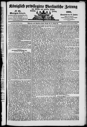 Königlich privilegirte Berlinische Zeitung von Staats- und gelehrten Sachen vom 12.01.1884