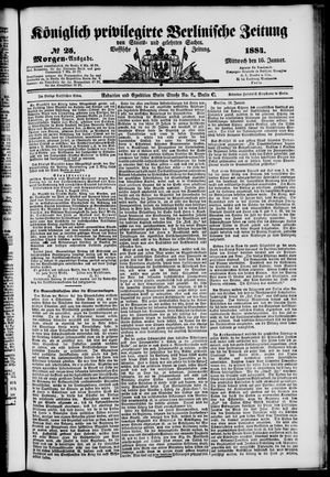 Königlich privilegirte Berlinische Zeitung von Staats- und gelehrten Sachen on Jan 16, 1884