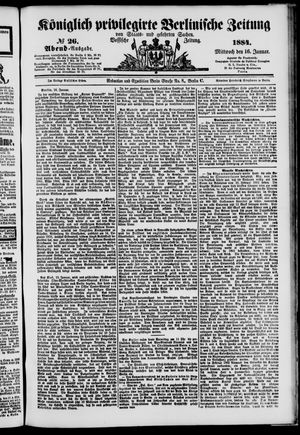 Königlich privilegirte Berlinische Zeitung von Staats- und gelehrten Sachen on Jan 16, 1884