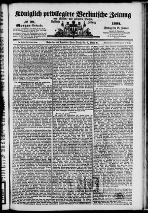 Königlich privilegirte Berlinische Zeitung von Staats- und gelehrten Sachen on Jan 18, 1884