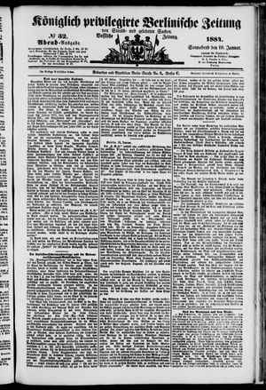Königlich privilegirte Berlinische Zeitung von Staats- und gelehrten Sachen vom 19.01.1884