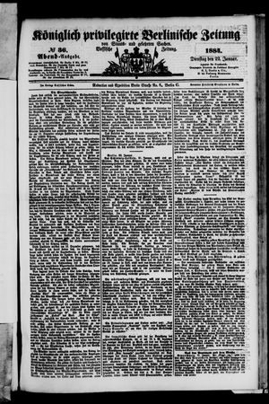 Königlich privilegirte Berlinische Zeitung von Staats- und gelehrten Sachen vom 22.01.1884