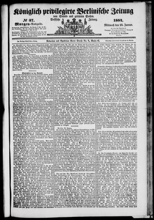 Königlich privilegirte Berlinische Zeitung von Staats- und gelehrten Sachen vom 23.01.1884