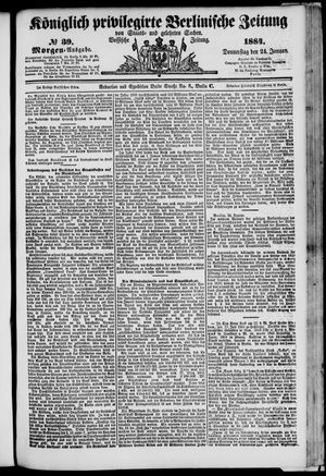 Königlich privilegirte Berlinische Zeitung von Staats- und gelehrten Sachen vom 24.01.1884