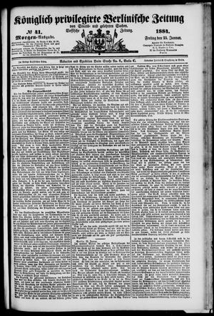 Königlich privilegirte Berlinische Zeitung von Staats- und gelehrten Sachen vom 25.01.1884