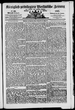Königlich privilegirte Berlinische Zeitung von Staats- und gelehrten Sachen on Jan 30, 1884