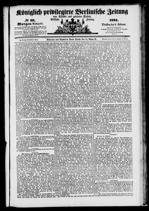 Königlich privilegirte Berlinische Zeitung von Staats- und gelehrten Sachen vom 05.02.1884
