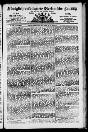 Königlich privilegirte Berlinische Zeitung von Staats- und gelehrten Sachen vom 09.02.1884