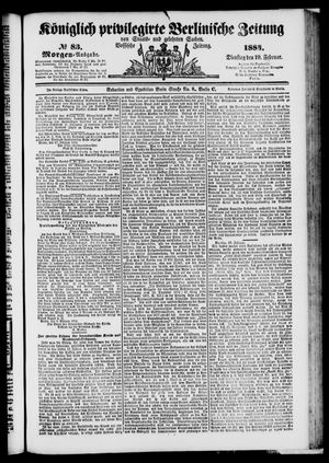 Königlich privilegirte Berlinische Zeitung von Staats- und gelehrten Sachen vom 19.02.1884