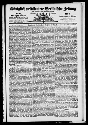 Königlich privilegirte Berlinische Zeitung von Staats- und gelehrten Sachen vom 28.02.1884