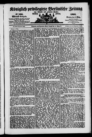 Königlich privilegirte Berlinische Zeitung von Staats- und gelehrten Sachen on Mar 3, 1884