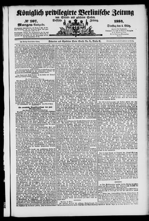 Königlich privilegirte Berlinische Zeitung von Staats- und gelehrten Sachen vom 04.03.1884