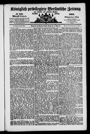 Königlich privilegirte Berlinische Zeitung von Staats- und gelehrten Sachen on Mar 5, 1884