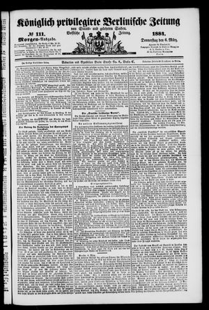 Königlich privilegirte Berlinische Zeitung von Staats- und gelehrten Sachen vom 06.03.1884