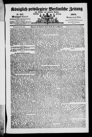 Königlich privilegirte Berlinische Zeitung von Staats- und gelehrten Sachen on Mar 9, 1884