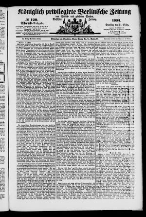Königlich privilegirte Berlinische Zeitung von Staats- und gelehrten Sachen on Mar 11, 1884
