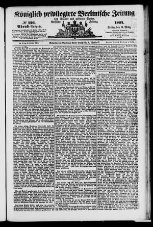 Königlich privilegirte Berlinische Zeitung von Staats- und gelehrten Sachen on Mar 14, 1884