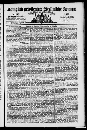 Königlich privilegirte Berlinische Zeitung von Staats- und gelehrten Sachen on Mar 21, 1884