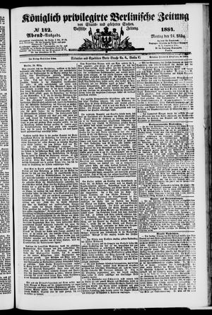 Königlich privilegirte Berlinische Zeitung von Staats- und gelehrten Sachen vom 24.03.1884