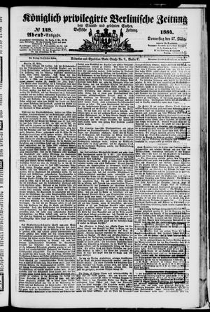 Königlich privilegirte Berlinische Zeitung von Staats- und gelehrten Sachen vom 27.03.1884