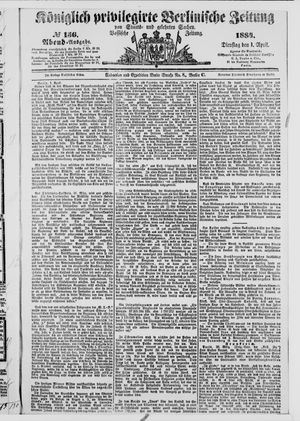 Königlich privilegirte Berlinische Zeitung von Staats- und gelehrten Sachen vom 01.04.1884