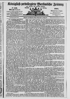 Königlich privilegirte Berlinische Zeitung von Staats- und gelehrten Sachen vom 02.04.1884