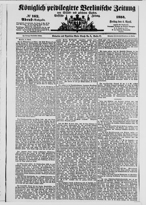 Königlich privilegirte Berlinische Zeitung von Staats- und gelehrten Sachen vom 04.04.1884
