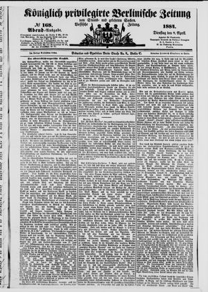 Königlich privilegirte Berlinische Zeitung von Staats- und gelehrten Sachen on Apr 8, 1884