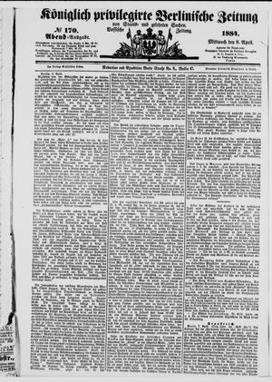 Königlich privilegirte Berlinische Zeitung von Staats- und gelehrten Sachen vom 09.04.1884