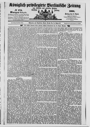 Königlich privilegirte Berlinische Zeitung von Staats- und gelehrten Sachen on Apr 11, 1884