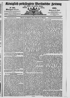 Königlich privilegirte Berlinische Zeitung von Staats- und gelehrten Sachen vom 18.04.1884