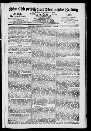 Königlich privilegirte Berlinische Zeitung von Staats- und gelehrten Sachen on May 1, 1884