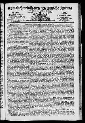 Königlich privilegirte Berlinische Zeitung von Staats- und gelehrten Sachen on May 3, 1884