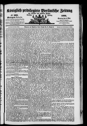 Königlich privilegirte Berlinische Zeitung von Staats- und gelehrten Sachen on May 4, 1884