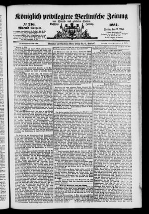 Königlich privilegirte Berlinische Zeitung von Staats- und gelehrten Sachen vom 09.05.1884
