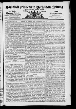 Königlich privilegirte Berlinische Zeitung von Staats- und gelehrten Sachen on May 11, 1884