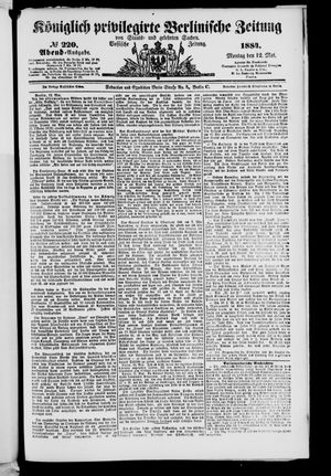 Königlich privilegirte Berlinische Zeitung von Staats- und gelehrten Sachen vom 12.05.1884