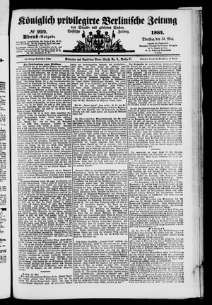 Königlich privilegirte Berlinische Zeitung von Staats- und gelehrten Sachen vom 13.05.1884