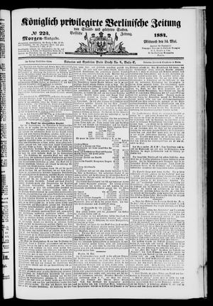 Königlich privilegirte Berlinische Zeitung von Staats- und gelehrten Sachen vom 14.05.1884