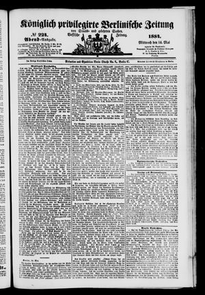 Königlich privilegirte Berlinische Zeitung von Staats- und gelehrten Sachen vom 14.05.1884