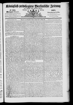 Königlich privilegirte Berlinische Zeitung von Staats- und gelehrten Sachen vom 15.05.1884