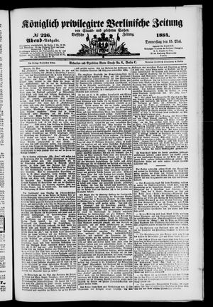Königlich privilegirte Berlinische Zeitung von Staats- und gelehrten Sachen vom 15.05.1884