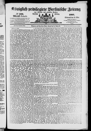 Königlich privilegirte Berlinische Zeitung von Staats- und gelehrten Sachen on May 21, 1884