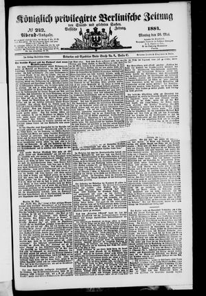 Königlich privilegirte Berlinische Zeitung von Staats- und gelehrten Sachen on May 26, 1884