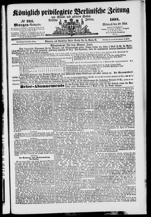 Königlich privilegirte Berlinische Zeitung von Staats- und gelehrten Sachen on May 28, 1884