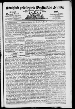 Königlich privilegirte Berlinische Zeitung von Staats- und gelehrten Sachen on May 29, 1884